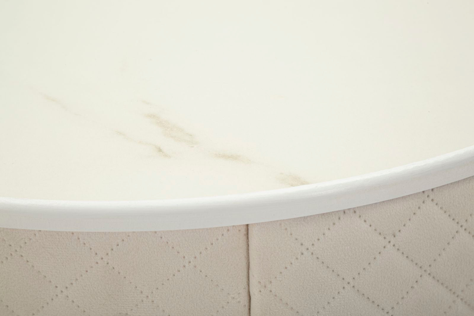 Nachtkastje met kruk Nightstand/dressing Table With Puff Vellit Cream Ø 52×70 cm
