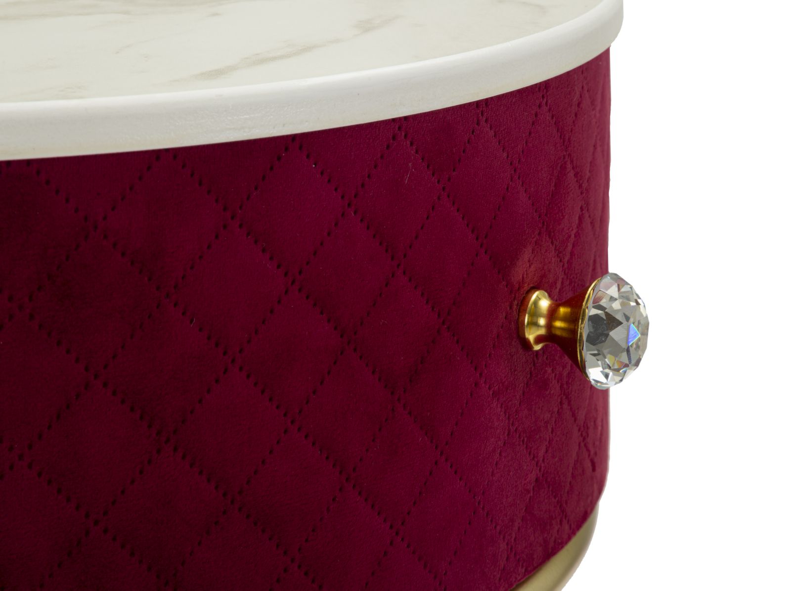 Nachtkastje met kruk Nightstand/dressing Table With Puff Red Vellit Ø 52×70 cm