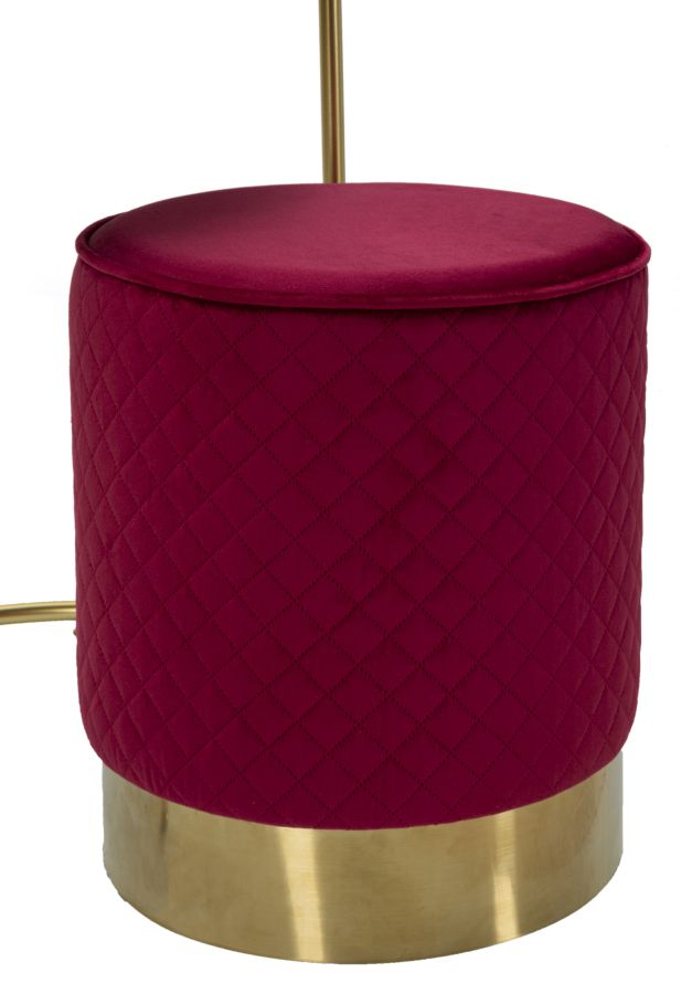 Nachtkastje met kruk Nightstand/dressing Table With Puff Red Vellit Ø 52×70 cm