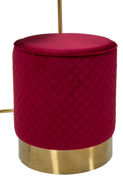 Nachtkastje met kruk Nightstand/dressing Table With Puff Red Vellit Ø 52×70 cm