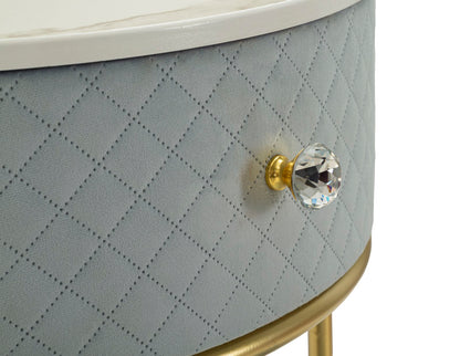 Nachtkastje met kruk Nightstand/dressing Table With Puff Vellit Light Blue Ø 52×70 cm