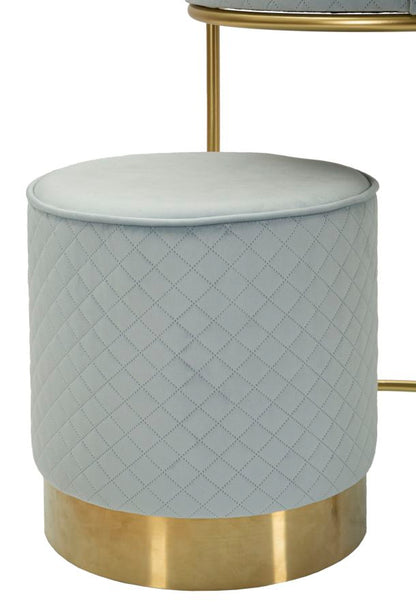 Nachtkastje met kruk Nightstand/dressing Table With Puff Vellit Light Blue Ø 52×70 cm
