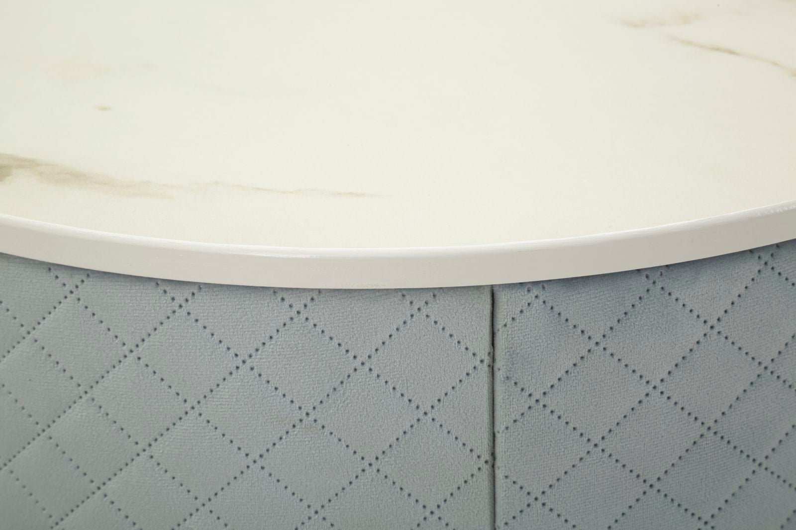 Nachtkastje met kruk Nightstand/dressing Table With Puff Vellit Light Blue Ø 52×70 cm