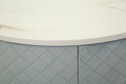 Nachtkastje met kruk Nightstand/dressing Table With Puff Vellit Light Blue Ø 52×70 cm