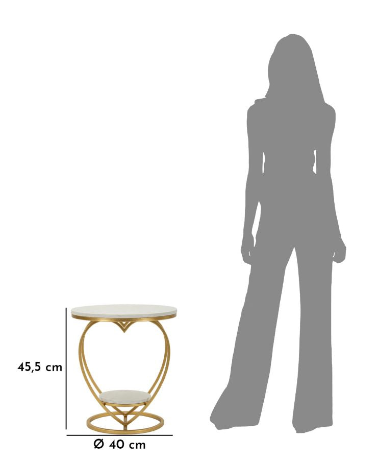 Tafel Heart Gold Ø 40×45,5 cm