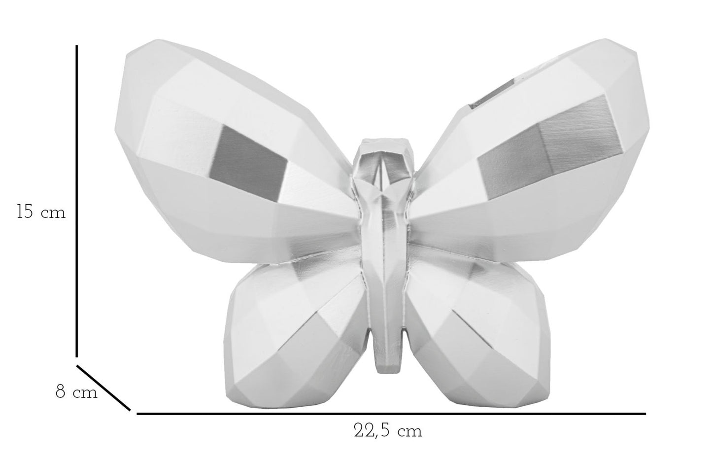 Vaas Butterfly Vase Silver 22,5×8×15 cm