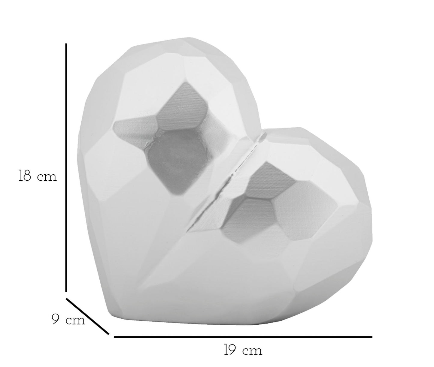 Vaas Heart Vase Silver 19×9×18 cm