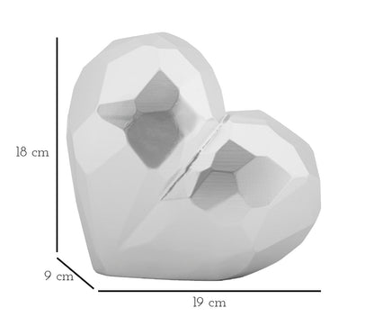 Vaas Heart Vase Silver 19×9×18 cm