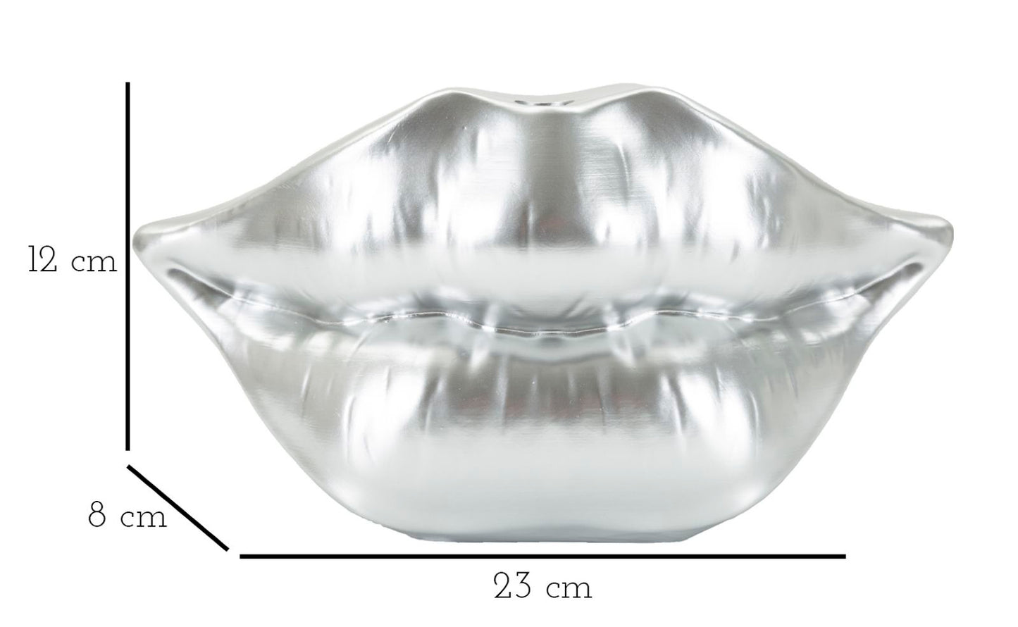 Vaas Mouth Jar Lip Silver 23×8×12 cm