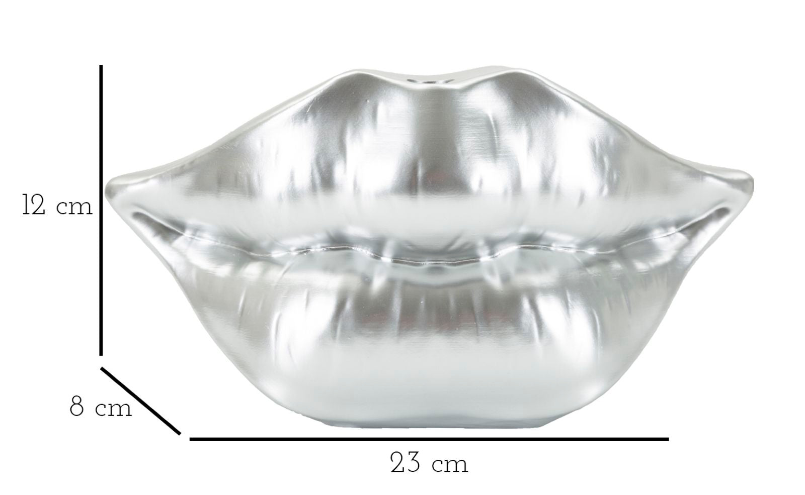 Vaas Mouth Jar Lip Silver 23×8×12 cm