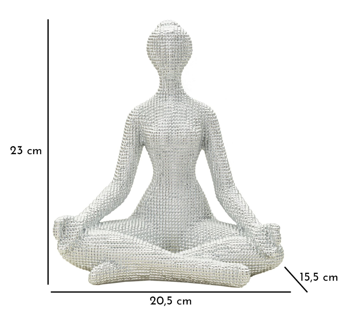 Decoratie Yoga Woman Silver 20,5×15,5×23 cm