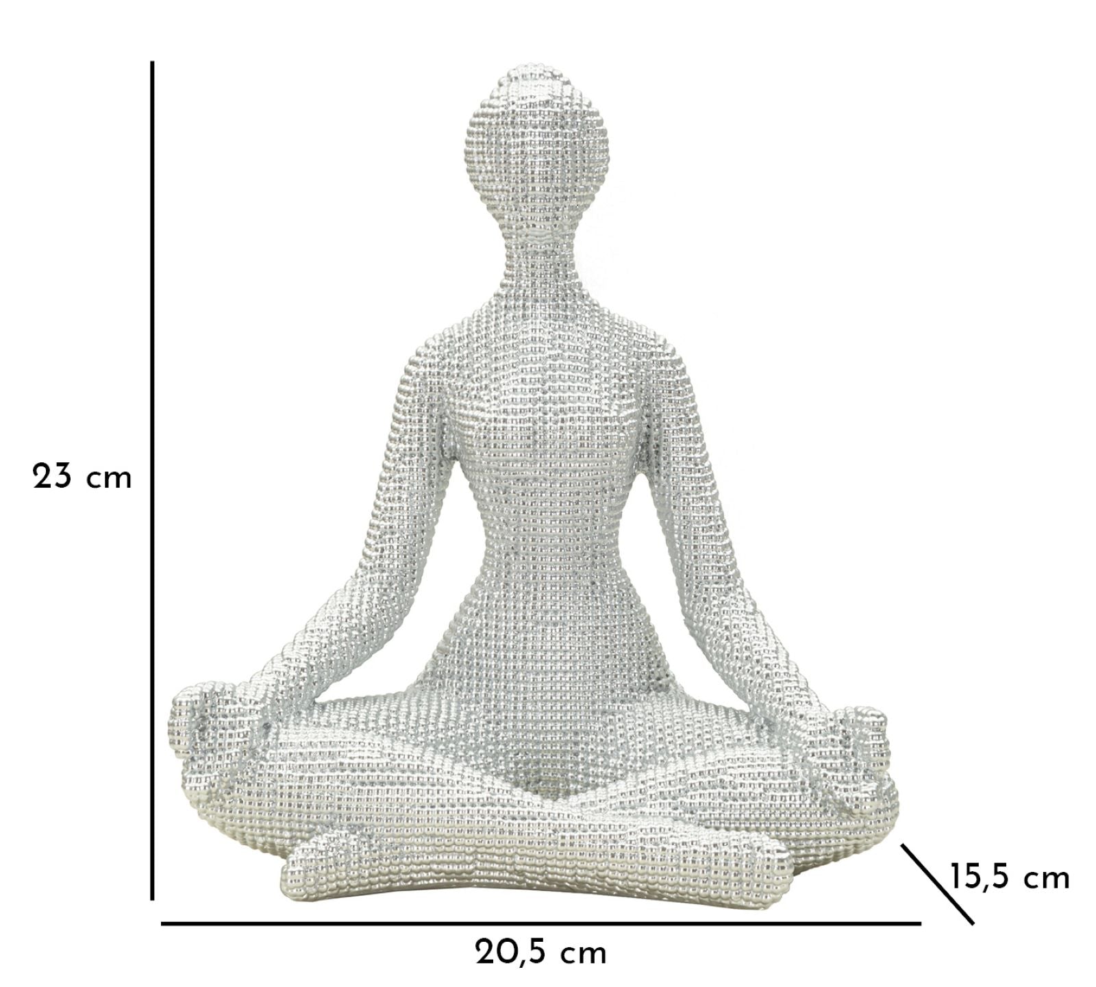Decoratie Yoga Woman Silver 20,5×15,5×23 cm