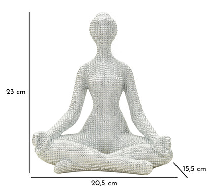 Decoratie Yoga Woman Silver 20,5×15,5×23 cm