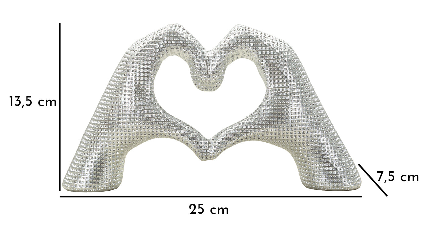 Decoratie Hands Lover Silver 25×7,5×13,5 cm