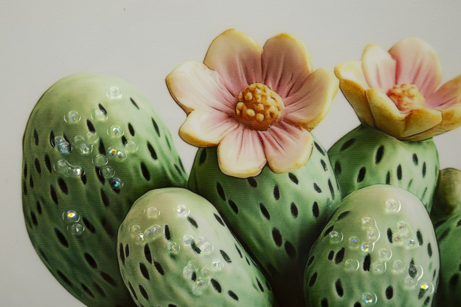 Schilderij Lacquered Canvas Print With Frame Cactus Jar -h- 40×2,8×40 cm