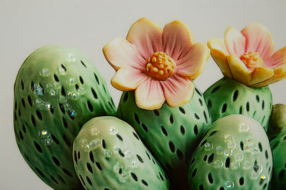 Schilderij Lacquered Canvas Print With Frame Cactus Jar -h- 40×2,8×40 cm