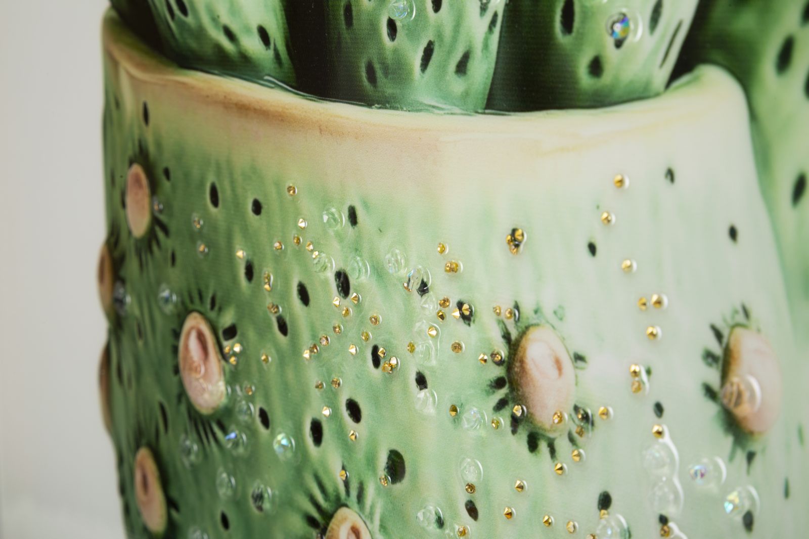 Schilderij Lacquered Canvas Print With Frame Cactus Jar -h- 40×2,8×40 cm
