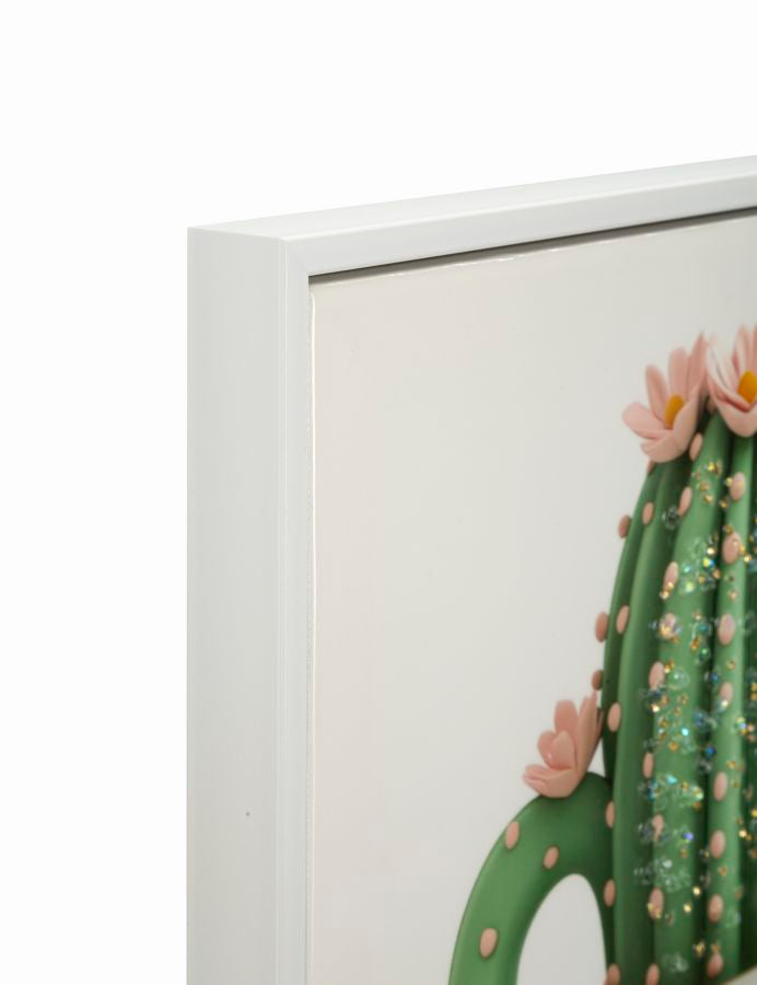 Schilderij Lacquered Canvas Print With Frame Cactus Jar -b- 40×2,8×40 cm