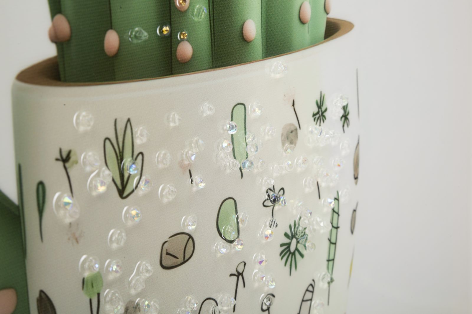 Schilderij Lacquered Canvas Print With Frame Cactus Jar -b- 40×2,8×40 cm