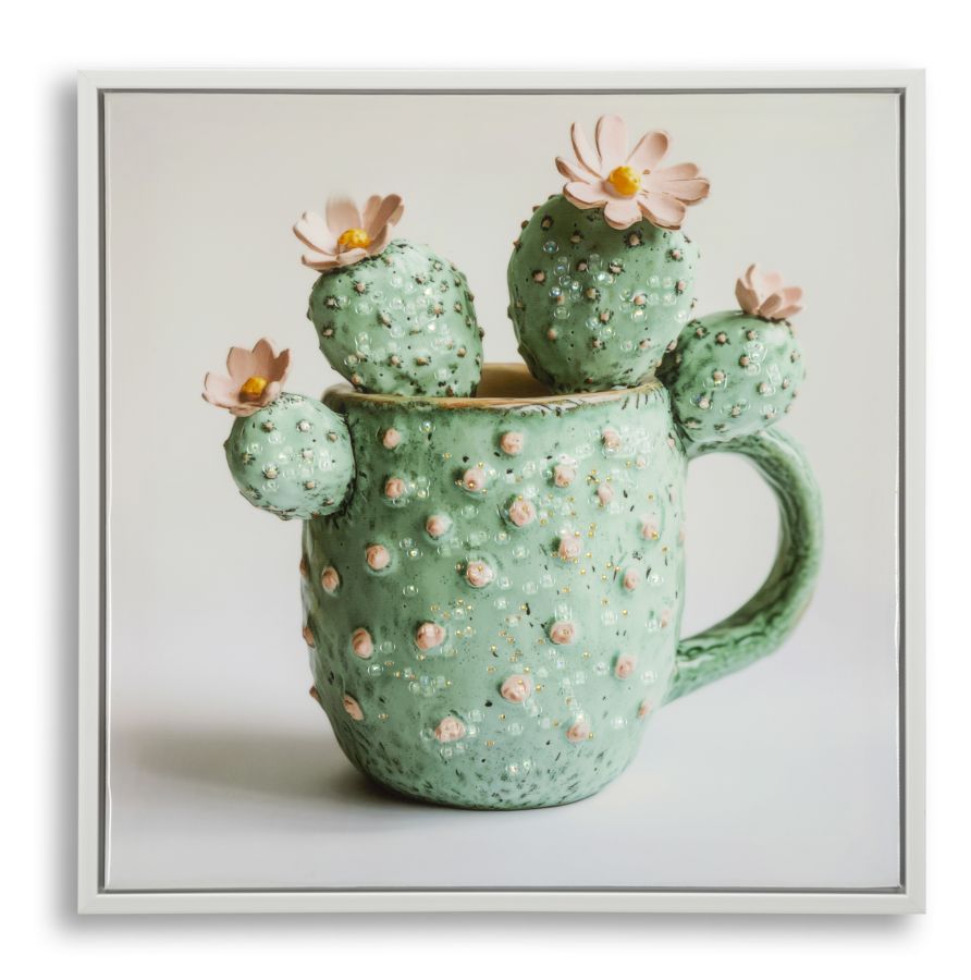Schilderij Lacquered Canvas Print With Frame Cactus Jar -c- 40×2,8×40 cm
