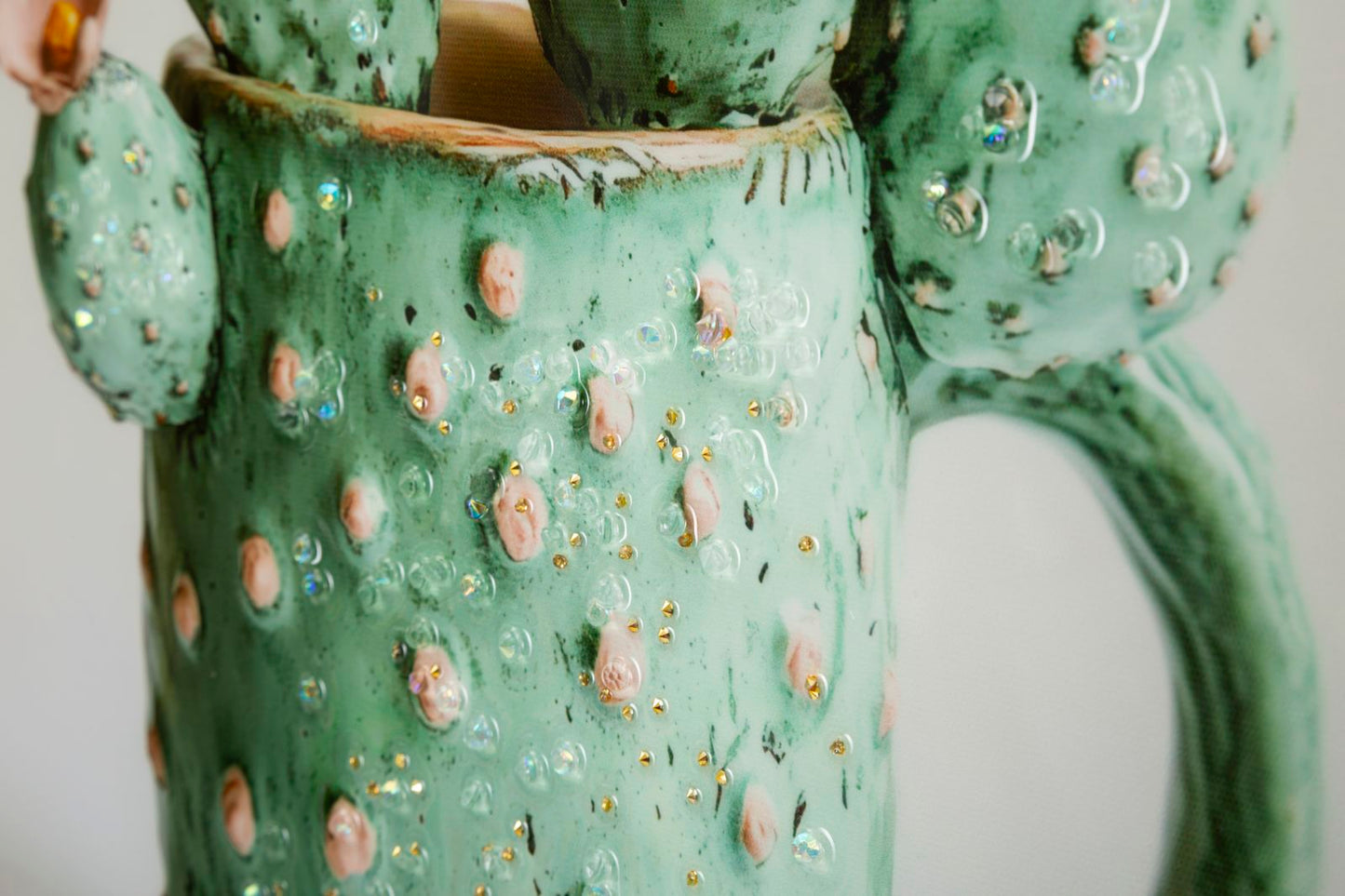 Schilderij Lacquered Canvas Print With Frame Cactus Jar -c- 40×2,8×40 cm