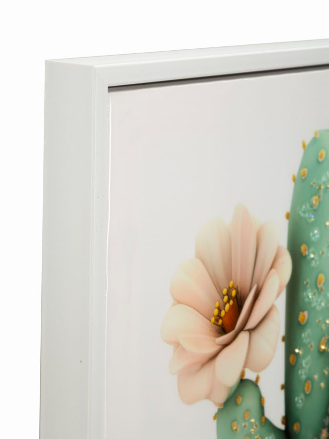 Schilderij Lacquered Canvas Print With Frame Cactus Jar -d- 40×2,8×40 cm