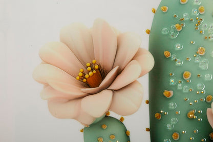 Schilderij Lacquered Canvas Print With Frame Cactus Jar -d- 40×2,8×40 cm