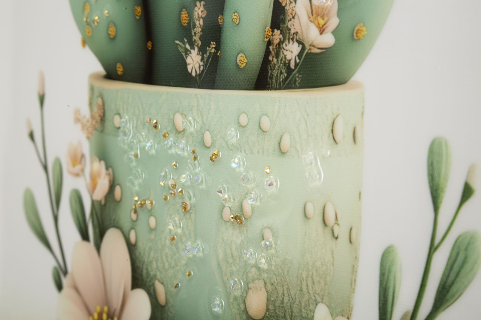 Schilderij Lacquered Canvas Print With Frame Cactus Jar -d- 40×2,8×40 cm