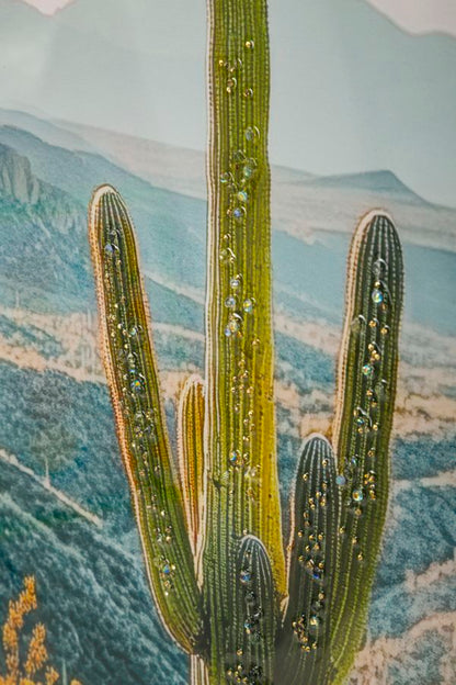 Schilderij Lacquered Canvas Print With Frame Cactus -w- 60×4×90 cm