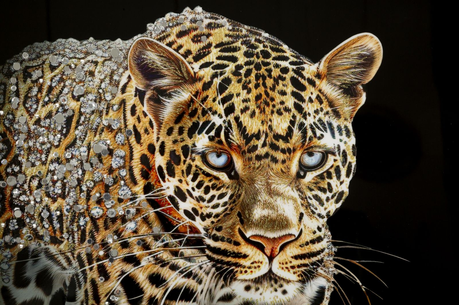 Schilderij On Canvas Lacquered Jaguar With Frame -a- 82×4×82 cm