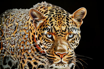 Schilderij On Canvas Lacquered Jaguar With Frame -a- 82×4×82 cm