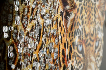 Schilderij On Canvas Lacquered Jaguar With Frame -a- 82×4×82 cm