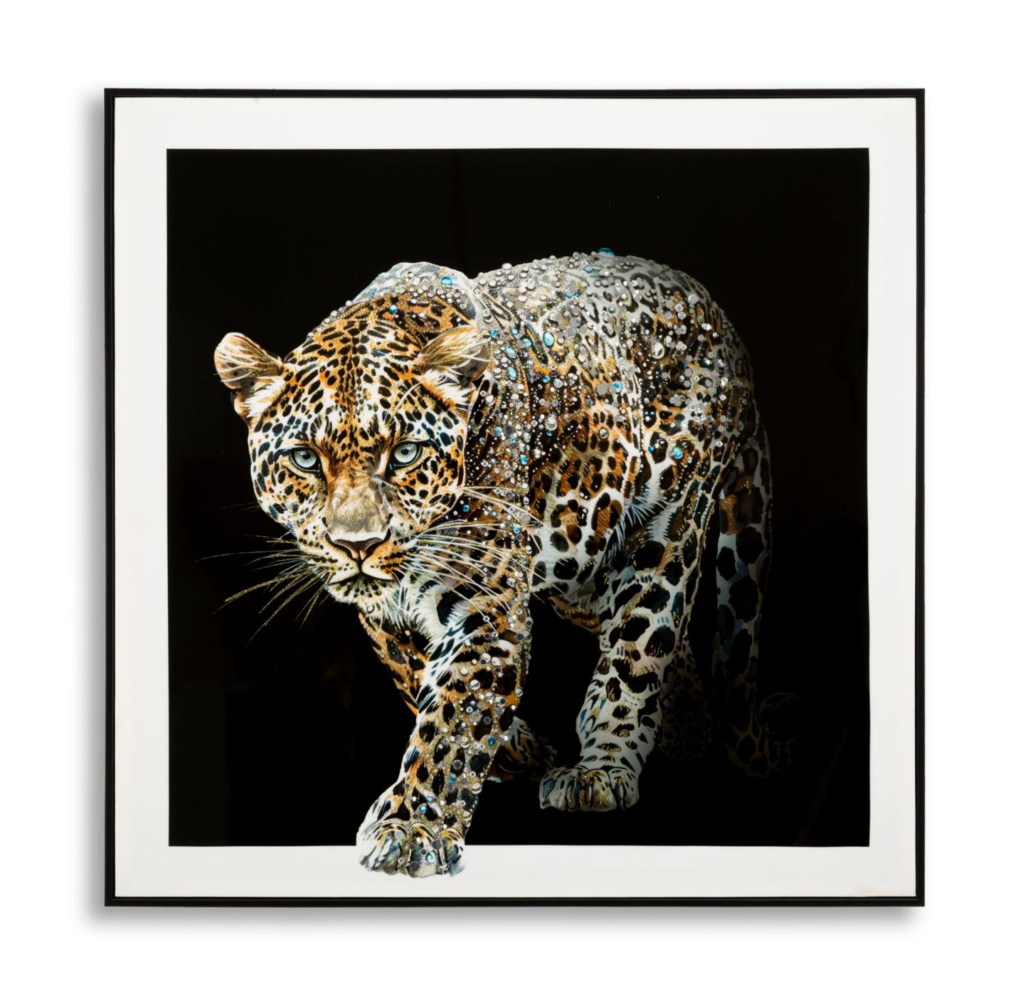 Schilderij On Canvas Lacquered Jaguar With Frame -b- 82×4×82 cm
