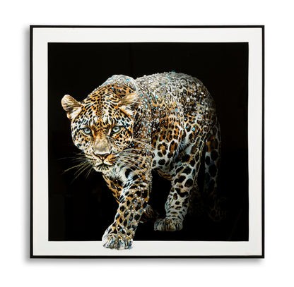 Schilderij On Canvas Lacquered Jaguar With Frame -b- 82×4×82 cm