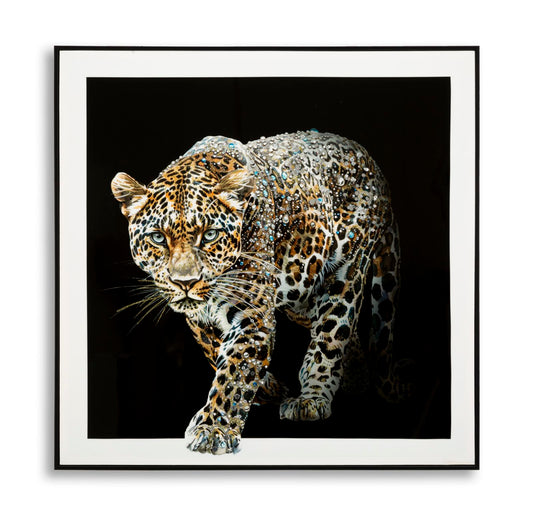Schilderij On Canvas Lacquered Jaguar With Frame -b- 82×4×82 cm