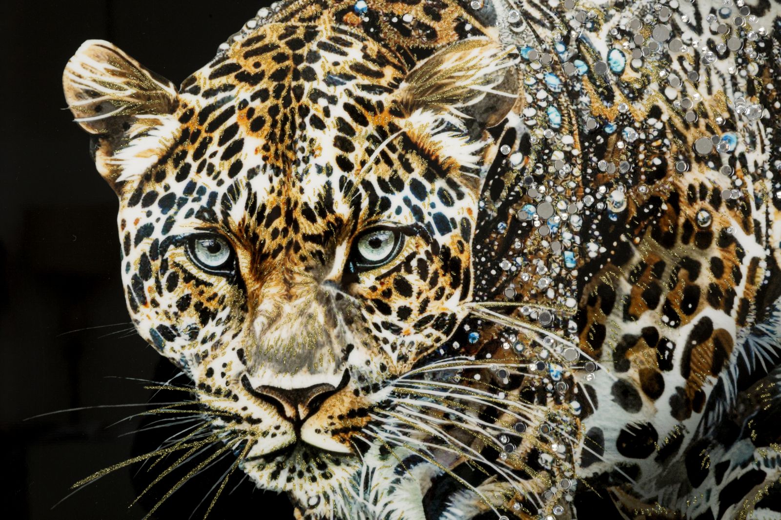 Schilderij On Canvas Lacquered Jaguar With Frame -b- 82×4×82 cm