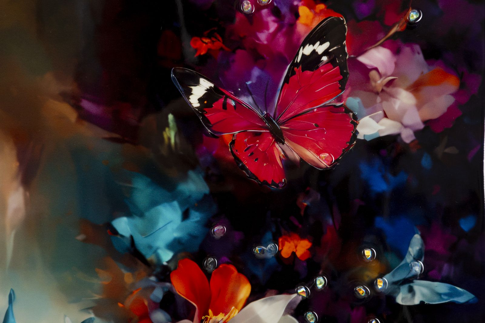 Schilderij Painted On Canvas Lacquered Marty With Frame -h- 62×4×92 cm