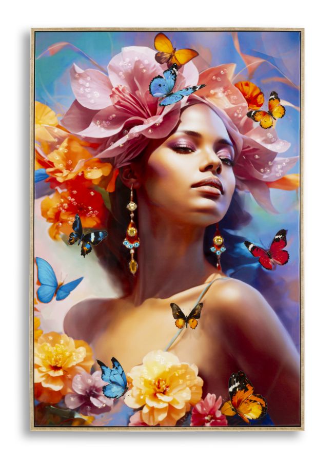 Schilderij Painted On Canvas Lacquered Marty With Frame -b- 62×4×92 cm