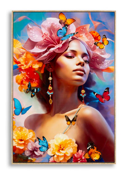 Schilderij Painted On Canvas Lacquered Marty With Frame -b- 62×4×92 cm