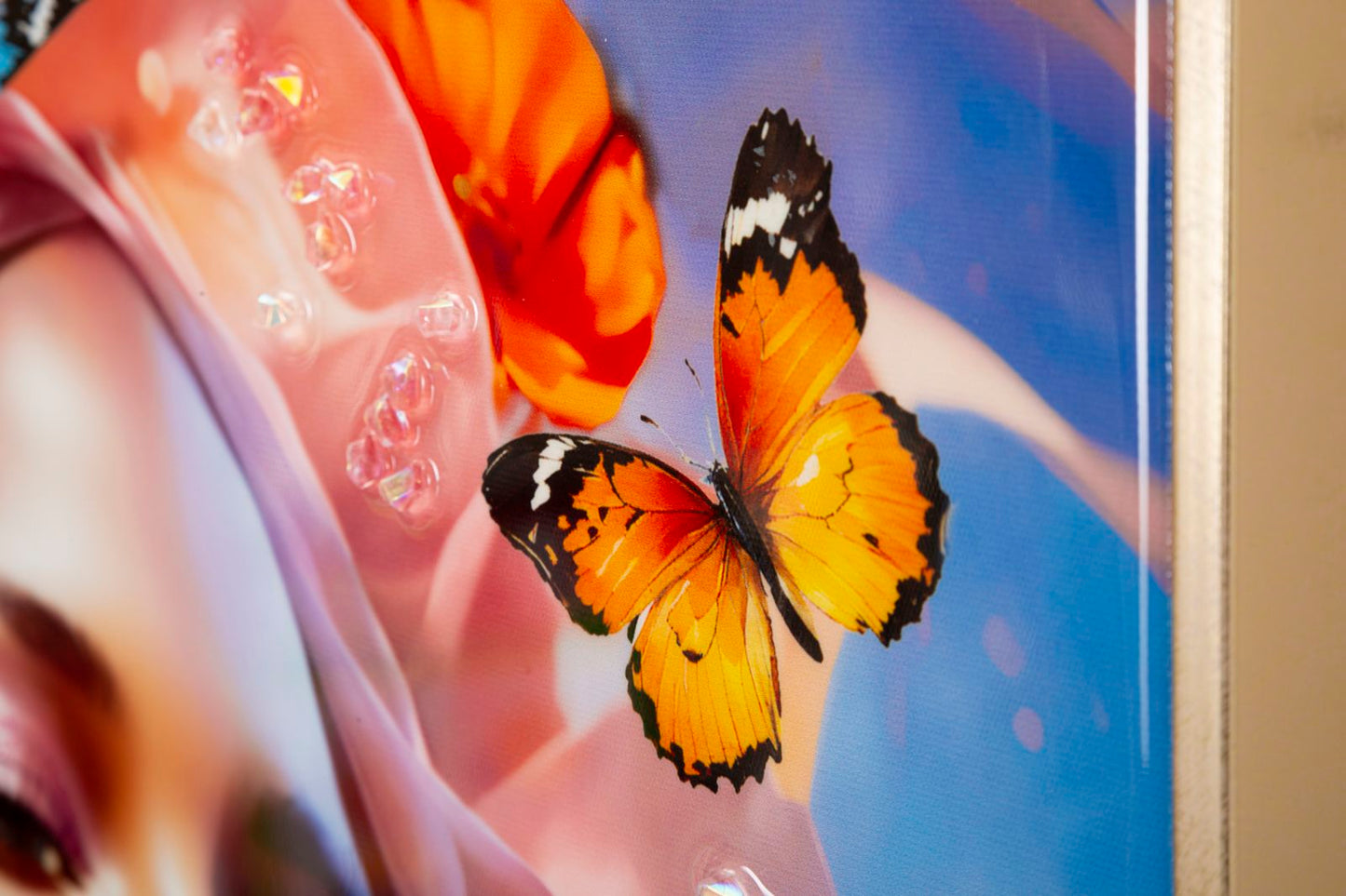 Schilderij Painted On Canvas Lacquered Marty With Frame -b- 62×4×92 cm