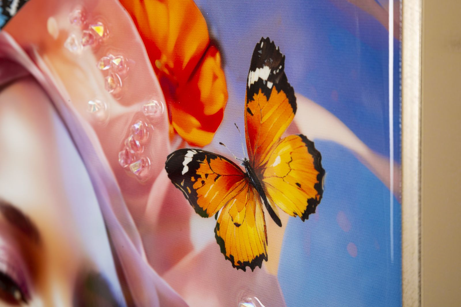 Schilderij Painted On Canvas Lacquered Marty With Frame -b- 62×4×92 cm