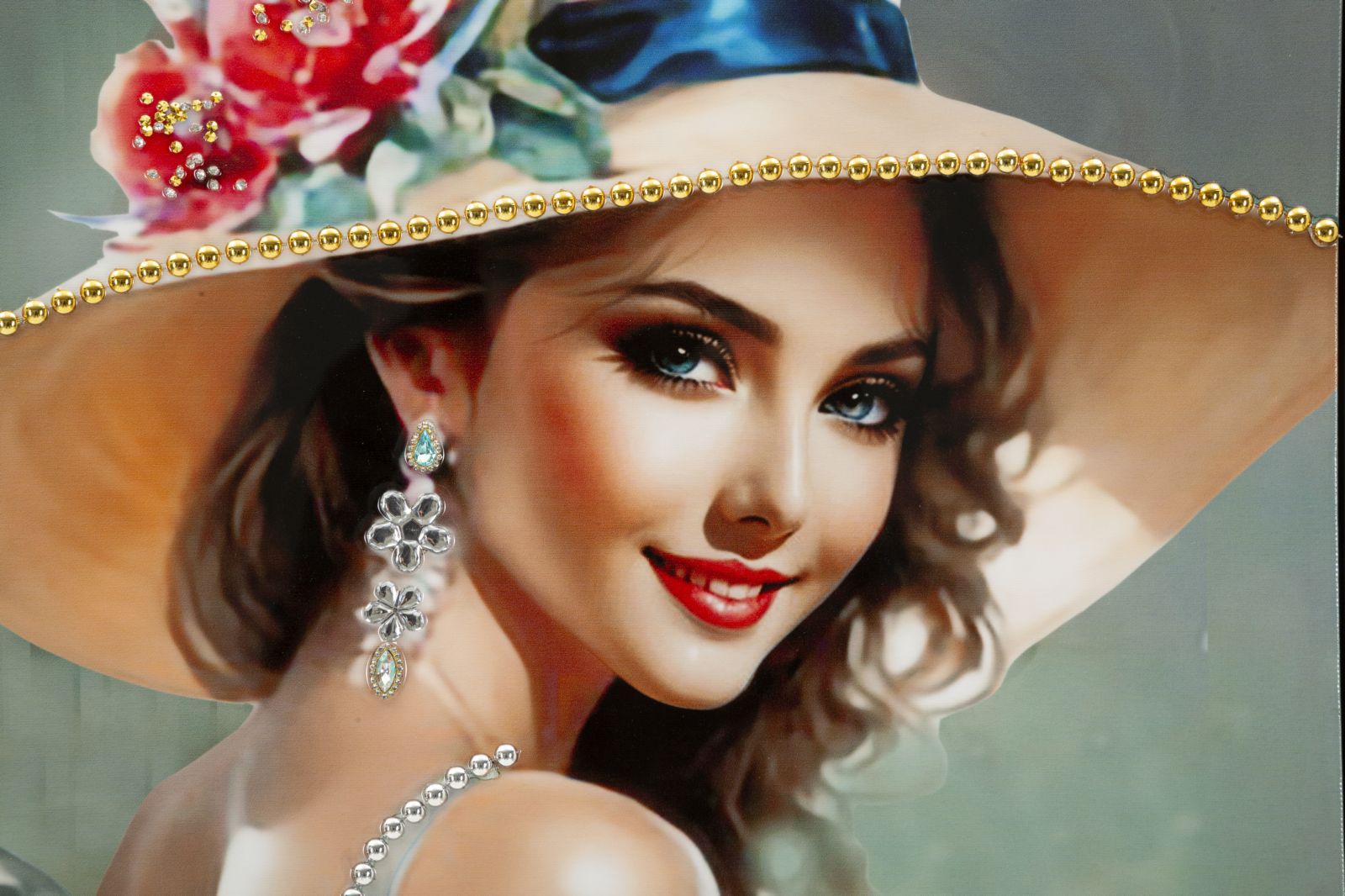 Schilderij Elegant Lacquered Canvas With Frame -h- 52×4,5×152 cm