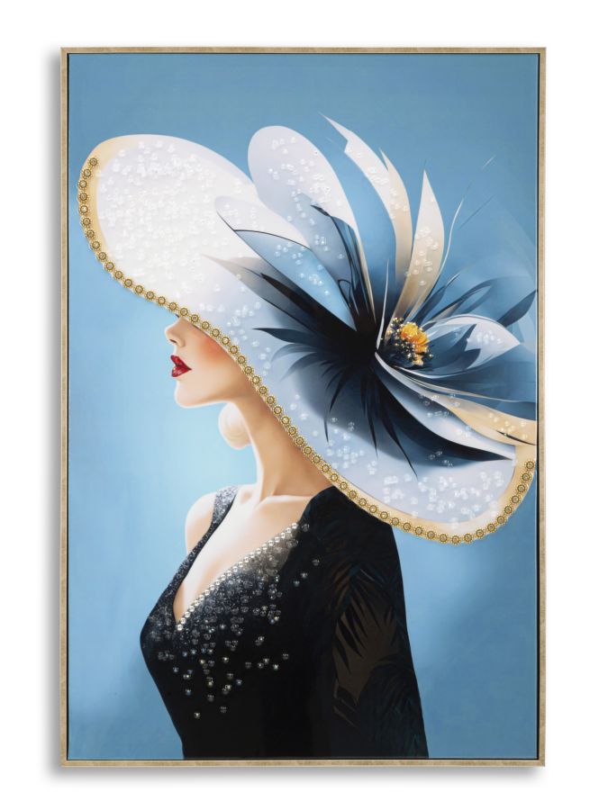 Schilderij On Canvas Lacquered Colour With Frame -b- 62×4×92 cm