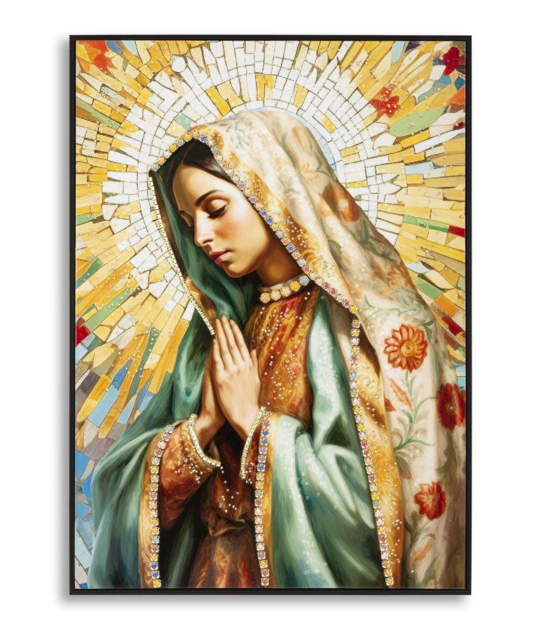 Schilderij On Canvas Lacquered Madonna -a- With Frame 72×4×102 cm