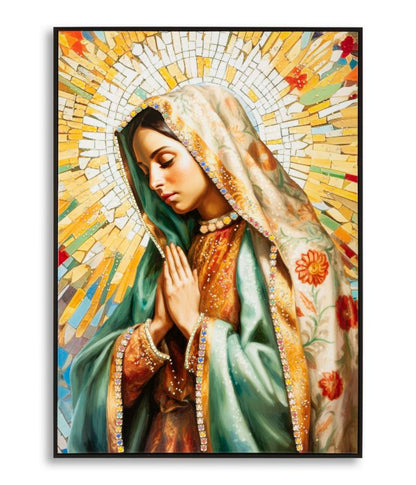 Schilderij On Canvas Lacquered Madonna -a- With Frame 72×4×102 cm