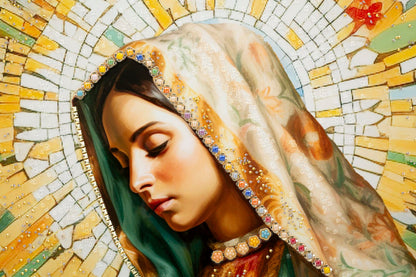 Schilderij On Canvas Lacquered Madonna -a- With Frame 72×4×102 cm