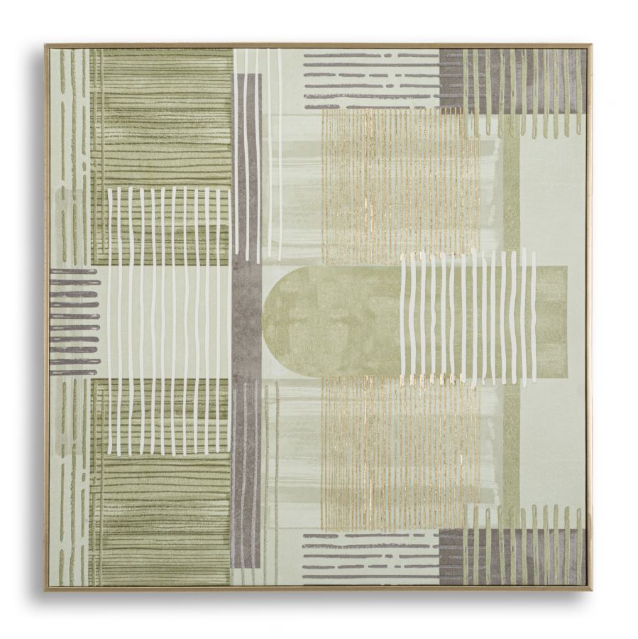 Schilderij Printed On Canvas Lines With Frame -h- 60×3×60 cm