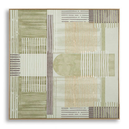 Schilderij Printed On Canvas Lines With Frame -h- 60×3×60 cm
