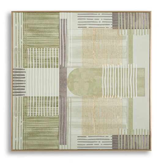 Schilderij Printed On Canvas Lines With Frame -h- 60×3×60 cm
