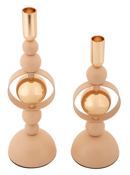 Kandelaar Saturn Pink Set 2 Pcs Ø 10×27 cm